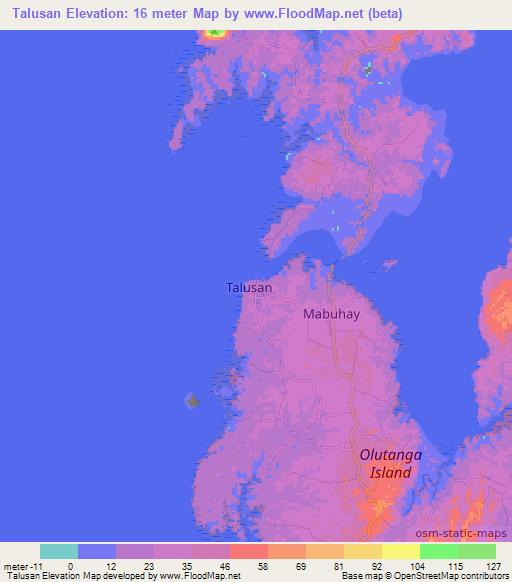 Talusan,Philippines Elevation Map