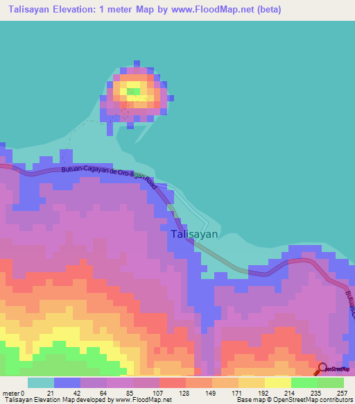 Talisayan,Philippines Elevation Map
