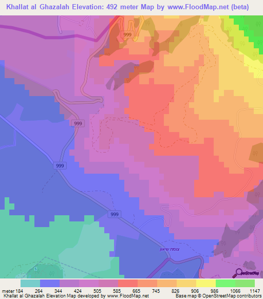 Khallat al Ghazalah,Syria Elevation Map