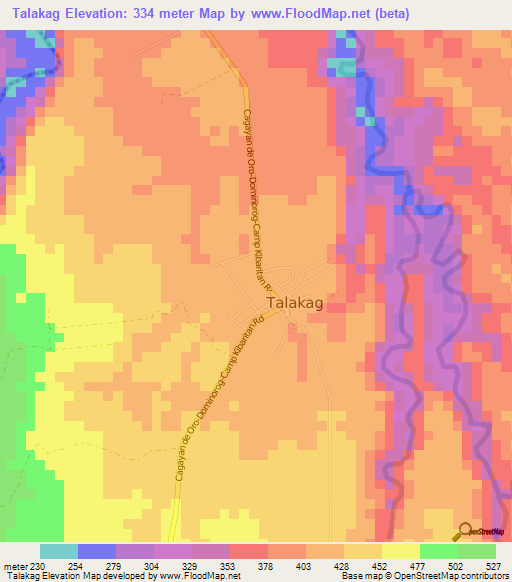 Talakag,Philippines Elevation Map
