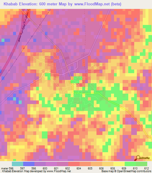 Khabab,Syria Elevation Map