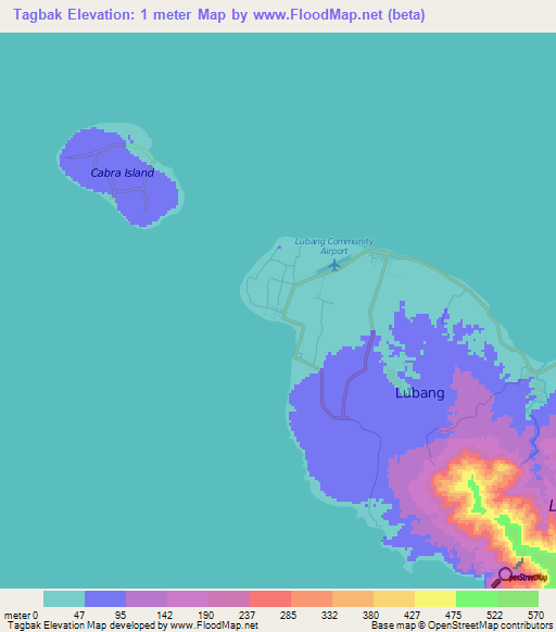 Tagbak,Philippines Elevation Map
