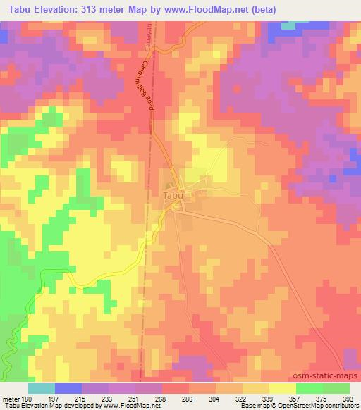 Tabu,Philippines Elevation Map