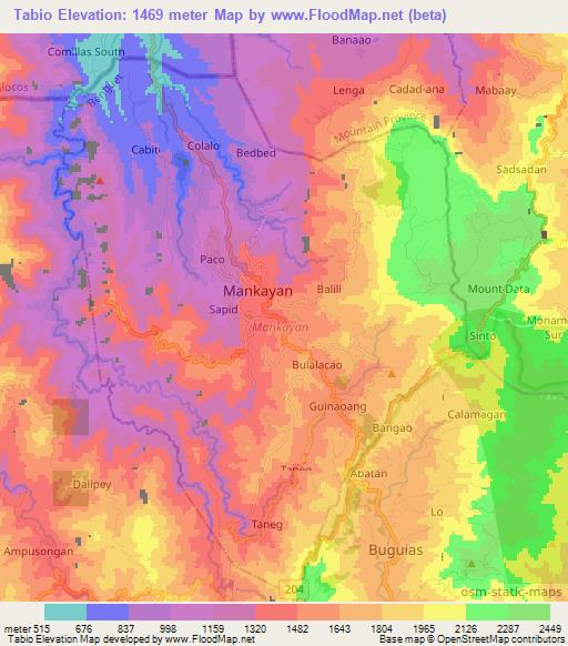 Tabio,Philippines Elevation Map