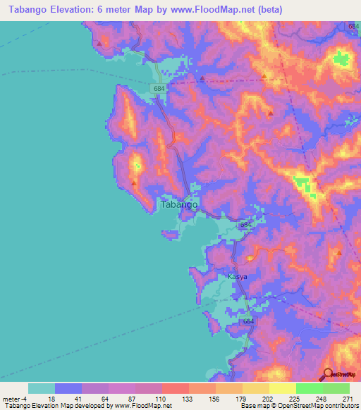 Tabango,Philippines Elevation Map