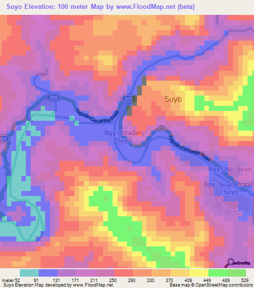 Suyo,Philippines Elevation Map