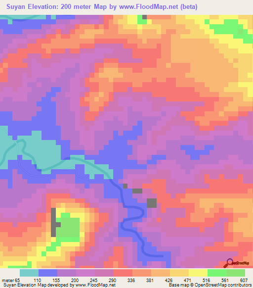 Suyan,Philippines Elevation Map