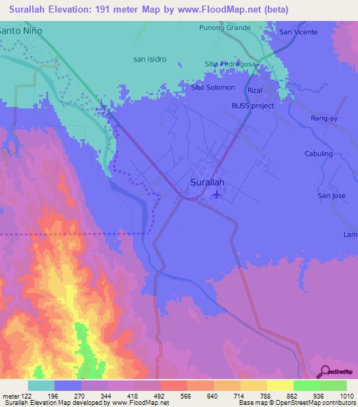Surallah,Philippines Elevation Map