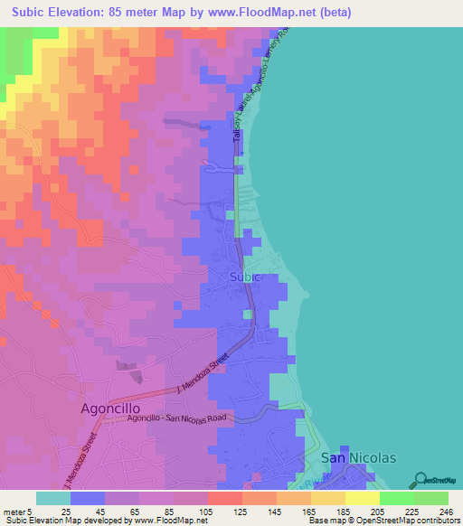 Subic,Philippines Elevation Map
