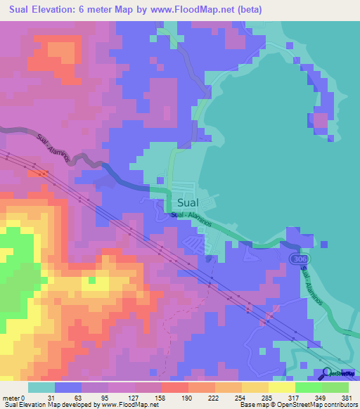 Sual,Philippines Elevation Map