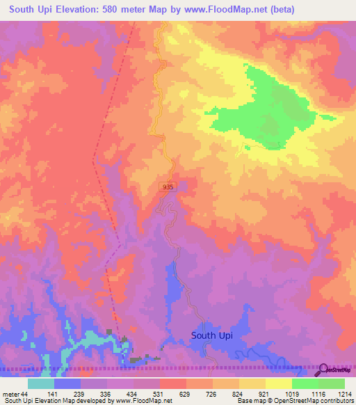 South Upi,Philippines Elevation Map