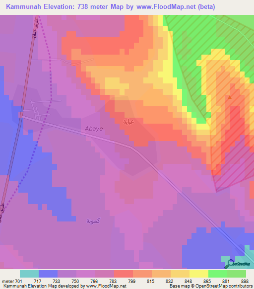 Kammunah,Syria Elevation Map