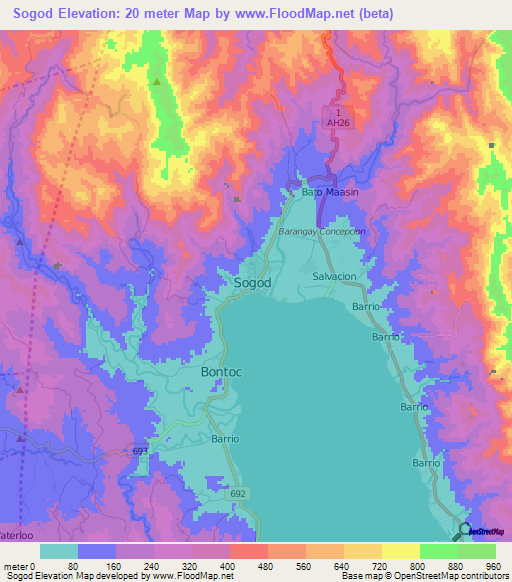 Sogod,Philippines Elevation Map