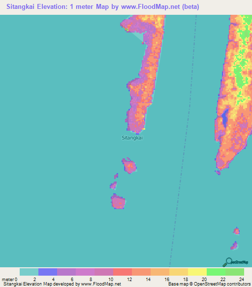 Sitangkai,Philippines Elevation Map