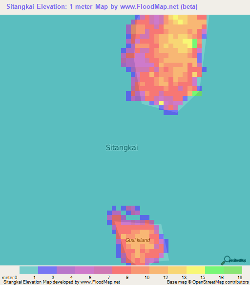 Sitangkai,Philippines Elevation Map