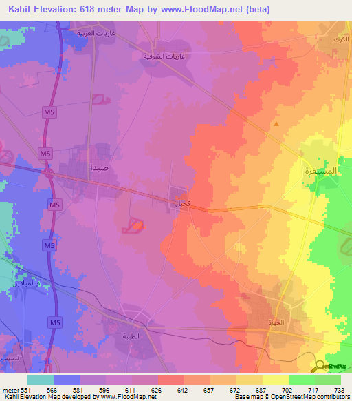Kahil,Syria Elevation Map