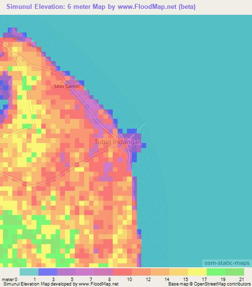 Simunul,Philippines Elevation Map
