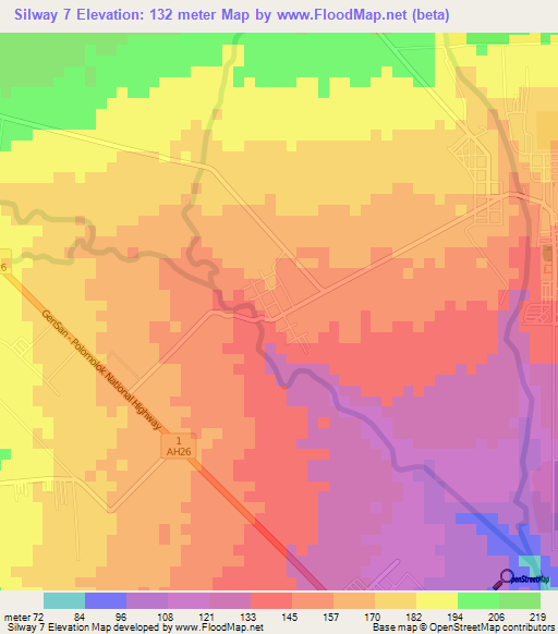 Silway 7,Philippines Elevation Map