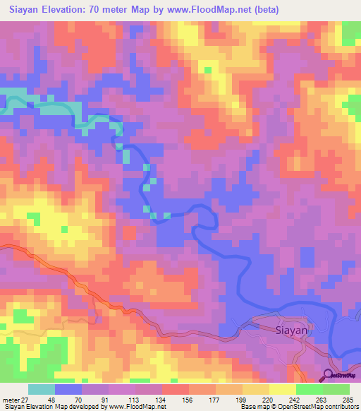 Siayan,Philippines Elevation Map