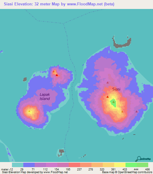 Siasi,Philippines Elevation Map