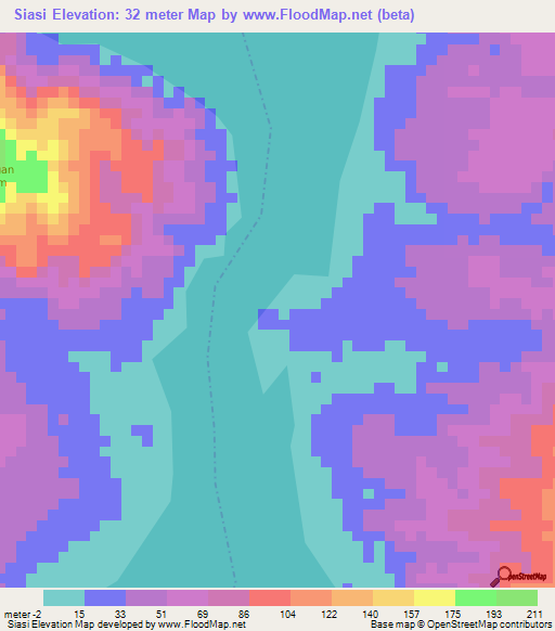 Siasi,Philippines Elevation Map