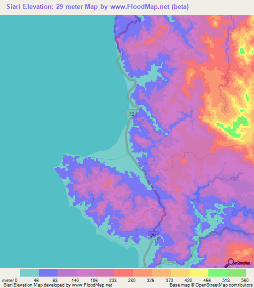 Siari,Philippines Elevation Map