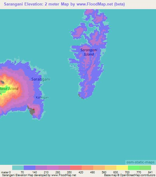 Sarangani,Philippines Elevation Map