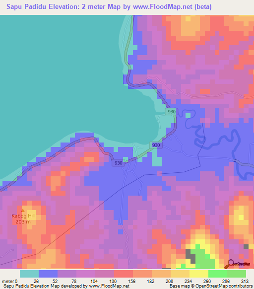 Sapu Padidu,Philippines Elevation Map
