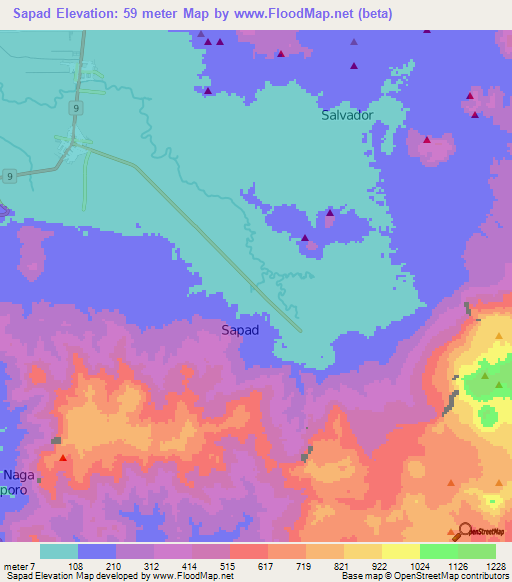 Sapad,Philippines Elevation Map