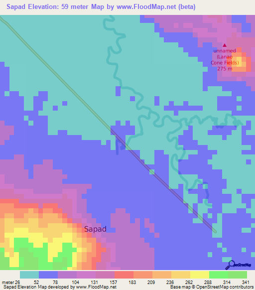 Sapad,Philippines Elevation Map