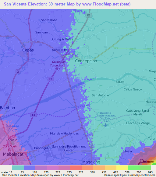 San Vicente,Philippines Elevation Map