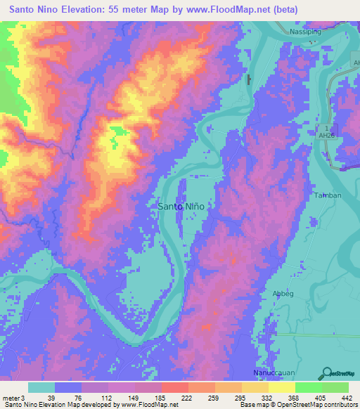 Santo Nino,Philippines Elevation Map