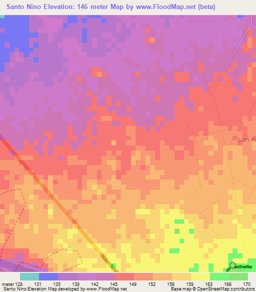 Santo Nino,Philippines Elevation Map