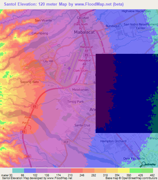 Santol,Philippines Elevation Map