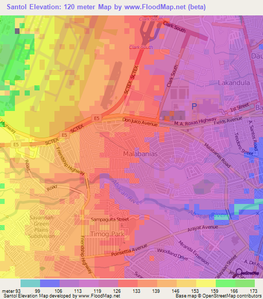 Santol,Philippines Elevation Map