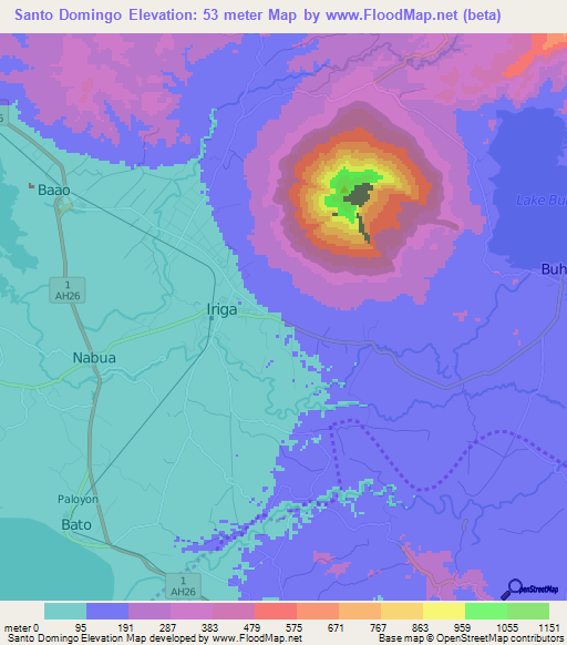 Santo Domingo,Philippines Elevation Map