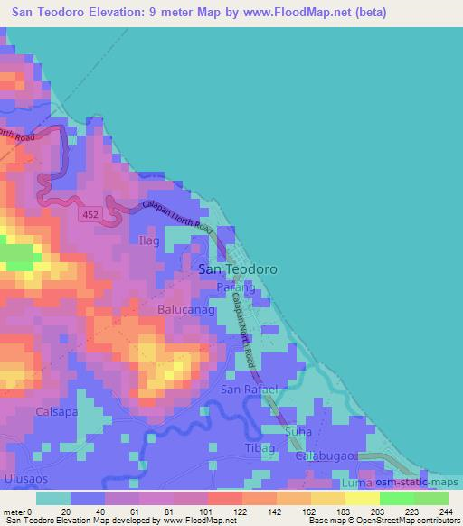 San Teodoro,Philippines Elevation Map