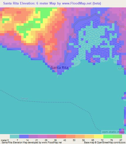 Santa Rita,Philippines Elevation Map