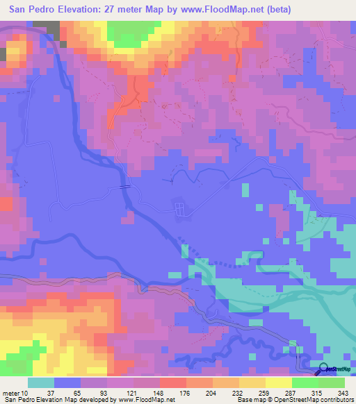 San Pedro,Philippines Elevation Map