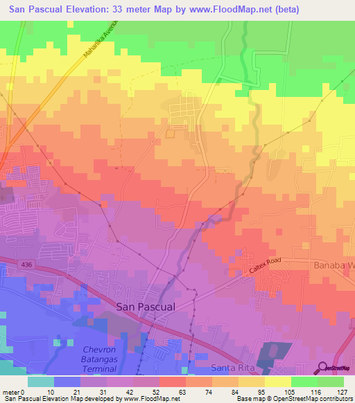 San Pascual,Philippines Elevation Map