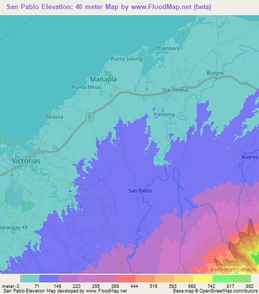 San Pablo,Philippines Elevation Map