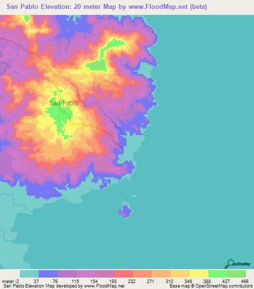 San Pablo,Philippines Elevation Map