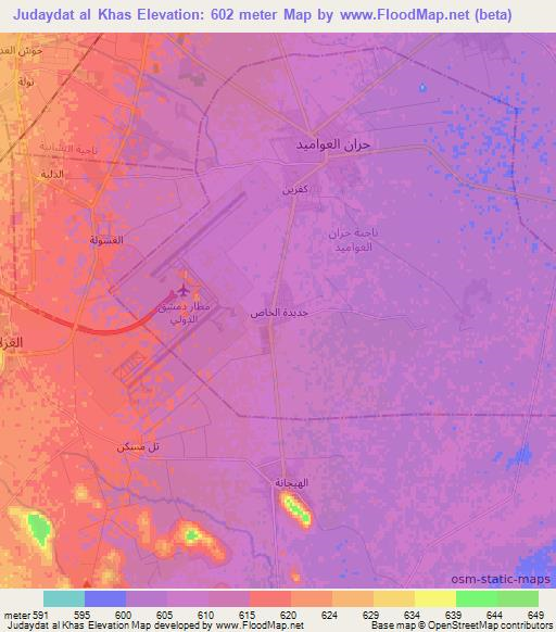 Judaydat al Khas,Syria Elevation Map