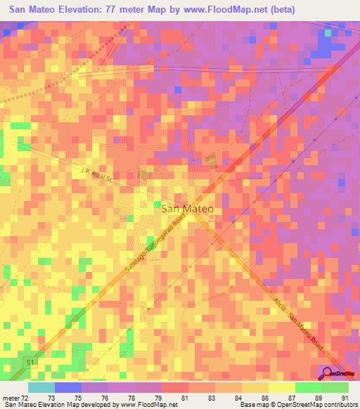 San Mateo,Philippines Elevation Map