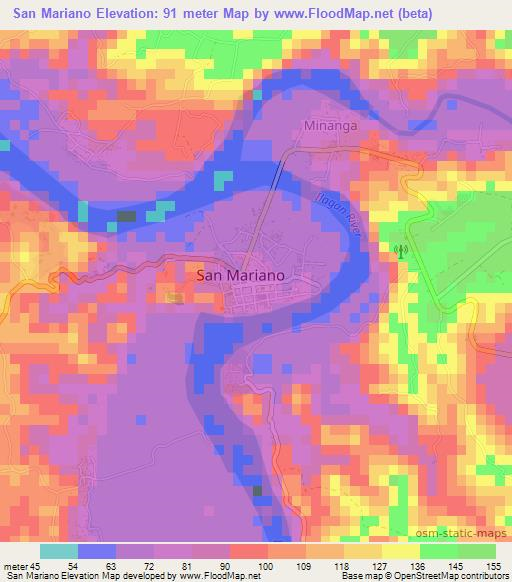 San Mariano,Philippines Elevation Map