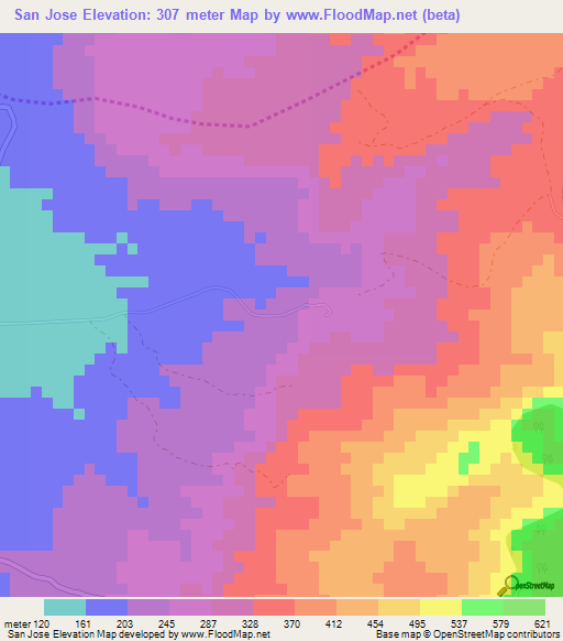 San Jose,Philippines Elevation Map