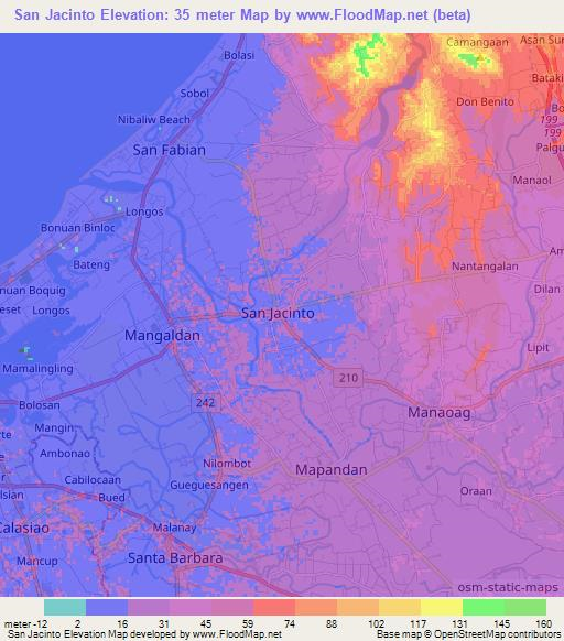 San Jacinto,Philippines Elevation Map