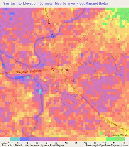 San Jacinto,Philippines Elevation Map
