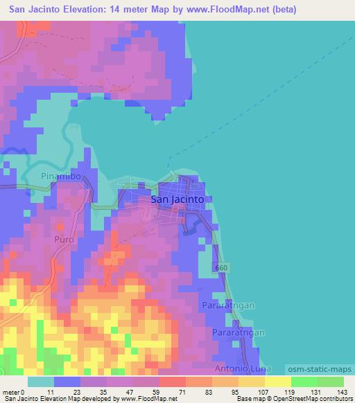 San Jacinto,Philippines Elevation Map