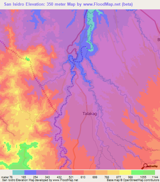 San Isidro,Philippines Elevation Map